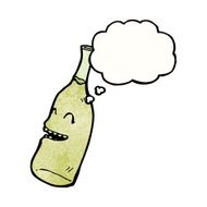 cartoon wine bottle with face N6