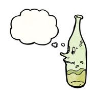 cartoon wine bottle with face N7