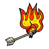 cartoon flaming arrow N6