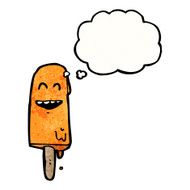 cartoon ice lolly with thought bubble N2