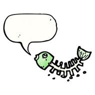 Cartoon Fish Skeleton N12