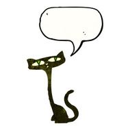 cartoon black cat with speech bubble N40