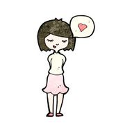 cartoon woman in love N135
