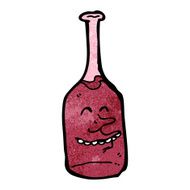 cartoon red wine bottle N18