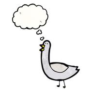 cartoon bird with thought bubble N389