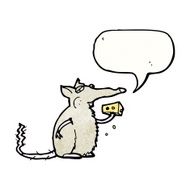 cartoon rat eating cheese N2