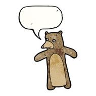 cartoon bear with speech bubble N51