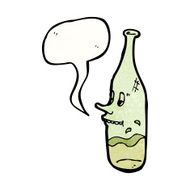 happy wine bottle cartoon character N3