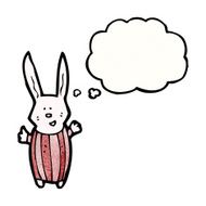 cartoon rabbit with thought bubble N123