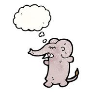 cartoon elephant with thought bubble N14