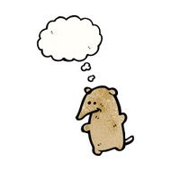 cute cartoon shrew with thought bubble N3