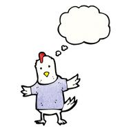 cartoon chicken with thought bubble N27