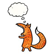 cartoon yawning fox N2