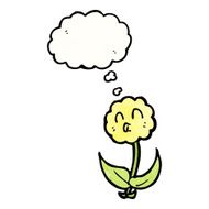 cartoon flower with thought bubble N62