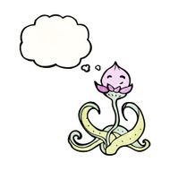 cartoon flower with thought bubble N63