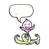 cute cartoon flower with speech bubble N5