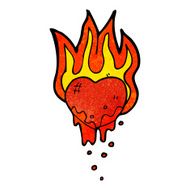 flaming heart cartoon N3