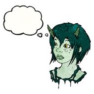devil girl with thought bubble N2