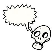 shrieking skull cartoon N12