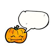 pumpkin with speech bubble cartoon N2