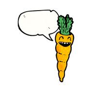 happy cartoon carrot with speech bubble N4