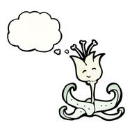 cartoon flower with thought bubble N64