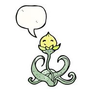 cartoon flower with speech bubble N96