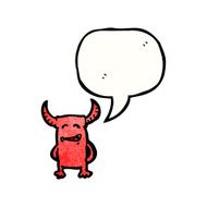 little devil with speech bubble N12