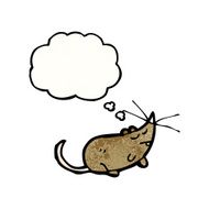 cartoon mouse with thought bubble N31