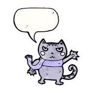 cartoon cat with speech bubble N136