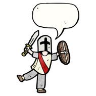 cartoon medieval knight N14