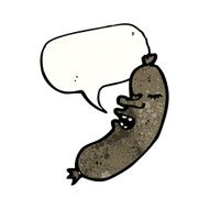 sausage with speech bubble cartoon N4