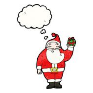 cartoon santa with thought bubble N6