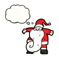 cartoon santa with thought bubble N7
