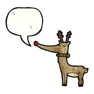 cartoon reindeer with speech bubble N9