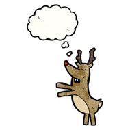 cartoon reindeer with thought bubble N17