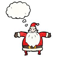 cartoon santa claus with thought bubble N217