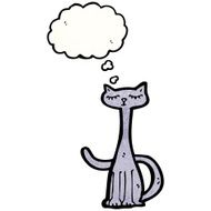 cartoon cat with thought bubble N172