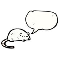 cartoon white mouse with speech bubble N22