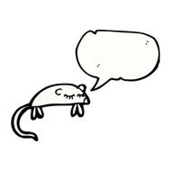 cartoon white mouse with speech bubble N23