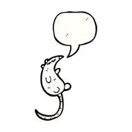 cartoon white mouse with speech bubble N24