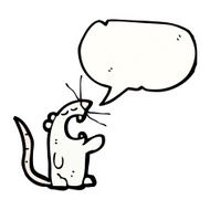 cartoon white mouse with speech bubble N25