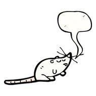 cartoon white mouse with speech bubble N26