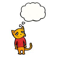 cat with thought cloud cartoon N5
