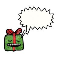 cartoon christmas present N70