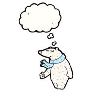 cartoon polar bear with thought bubble N63