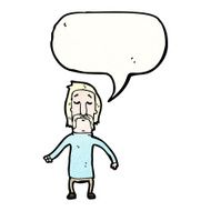 cartoon mustache man with speech bubble N16