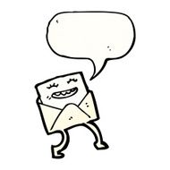 letter with speech bubble cartoon N6