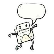 letter with speech bubble cartoon N8