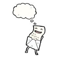 cartoon letter with thought bubble N6